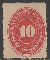 MEXICO 187, 10¢ LARGE NUMERAL, UNUSED, H OG. F.