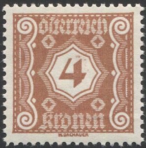 AUSTRIA 1922  Sc J105  4k  Postage Due MNH, VF