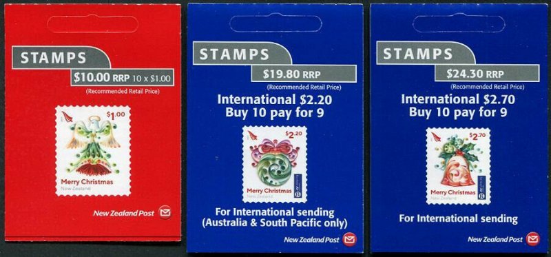 HERRICKSTAMP NEW ISSUES NEW ZEALAND Sc.# 2762a-64a Christmas 2017 Booklets