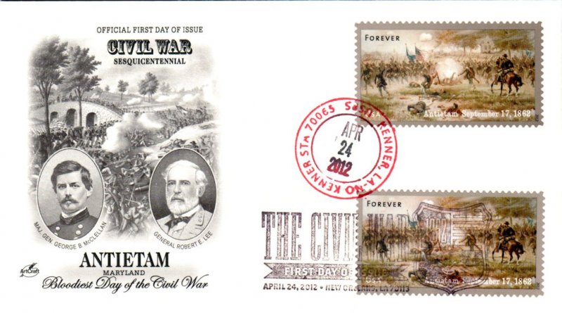 #4665 Battle of Antietam Dual Artcraft FDC