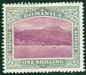 DOMINICA Stamp SG33a 1s Magenta & Grey-Green (1906) CHALKY Mint Cat £75 RBLUE131