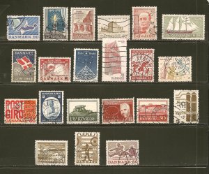 Denmark Collection of 21 Different 1960's-1970's Stamps Used