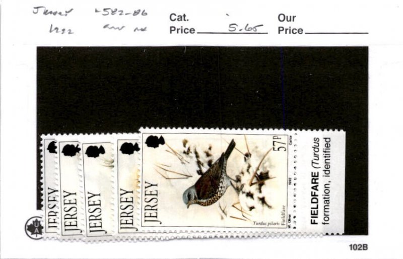 Jersey, Postage Stamp, #582-586 Mint NH, 1992 Birds (AB)
