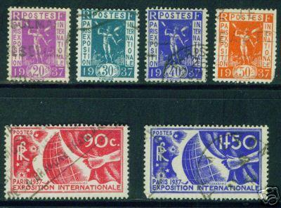 FRANCE Scott 315-20, Yvert 322-7 CV 17 Euro Used