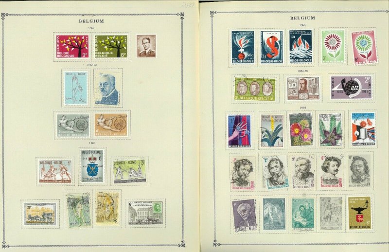 Belguim 1850-1972 Mint & Used Hinged on 46 Scott International Pages