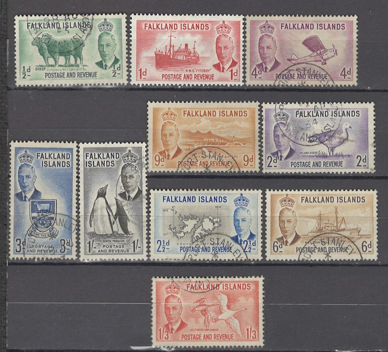 COLLECTION LOT OF # 948 FALKLAND ISLANDS # 107-16 1952 CV +$21