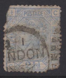 Great Britain QV Sc#68 Used Plate 18 Badly Damaged