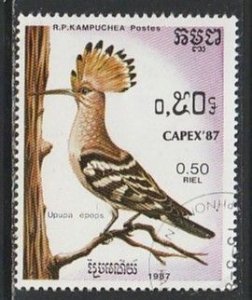 1987 Cambodia - Sc 790 - used VF - 1 single - Birds - CAPEX 87