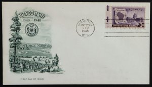 U.S. Used Stamp Scott #957 3c Wisconsin ArtMaster First Day Cover. Unaddressed.