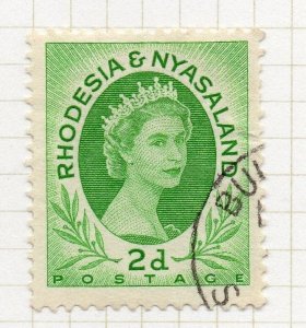 Rhodesia & Nyasaland 1954 QEII Early Issue Fine Used 2d. 075713