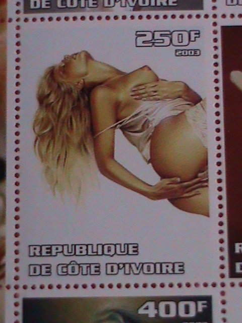 IVORY COAST STAMP-2003-FAMOUS MODEL-MICHAEL MOBIUS-MNH STAMP SHEET -RARE