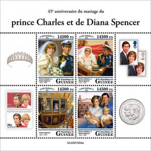 GUINEA - 2025 - Charles & Diana - Perf 4v Sheet - Mint Never Hinged