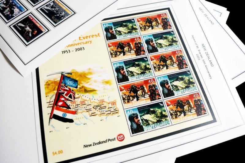 COLOR PRINTED NEW ZEALAND 2000-2004 STAMP ALBUM PAGES (88 illustrated pages)