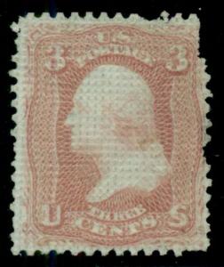 US #79 3¢ rose A Grill, unused no gum, PSE certificate, scarce, Scott $2,750