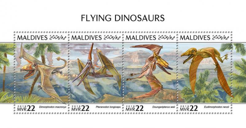 Z08 MLD181010a MALDIVES 2018 Flying dinosaurs MNH ** Postfrisch