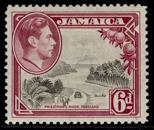 JAMAICA GVI SG128, 6d grey & purple, LH MINT.