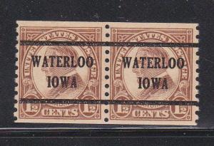 US Scott # 582 Used Precancel  Pair Waterloo, Iowa