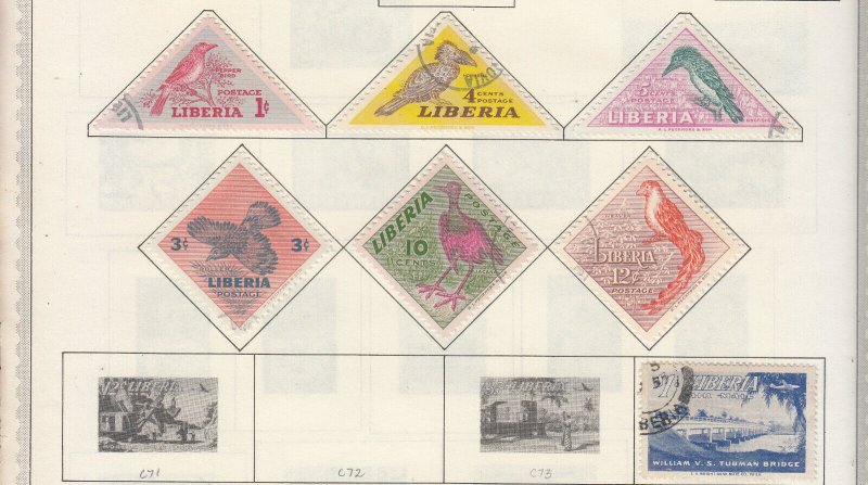 Liberia - small stamp collection-2 on double-side Album pages