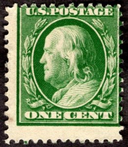 1908, US 1c, Franklin, MNG, Sc 331