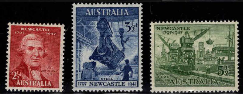 AUSTRALIA Scott 207-209 MH* Hunter river set 1947