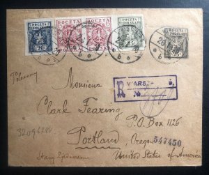 1920 Warsaw Poland Postal Stationery Cover To Portland OR USA Sc#84-6