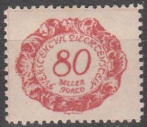 Liechtenstein #J9 F-VF Unused