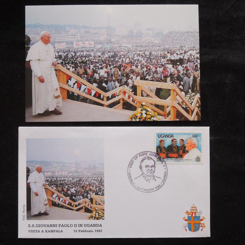 ZS-S517 UGANDA IND - John Paul II, Visit To Kampala, W/Photo 1993 Fdc Cover