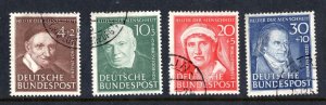 GERMANY 1950s SCOTT #B320-B323 USED