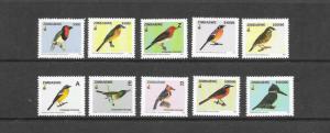 BIRDS - ZIMBABWE #976-85   MNH