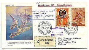 First Pan Am (Vatican) / Rome / Chicago flight on 3.6.57