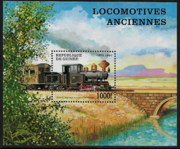 Guinea #1456 MNH S/Sheet - Trains - Locomotives