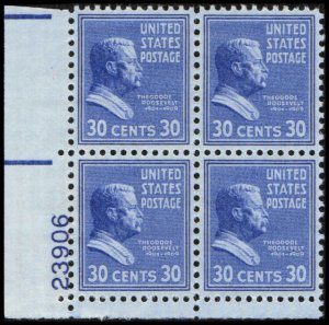 US #830 ROOSEVELT MNH LL PLATE BLOCK #23906