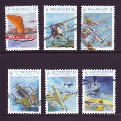 Alderney Sc 350-5 2009 Naval Aviation stamp set mint NH