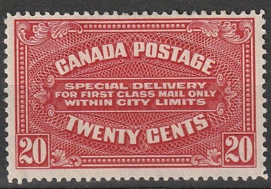 Canada Special Delivery Sc# E2, Mint OG H VF  (~1713)