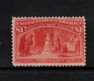 USA #241 Mint Fine+ Never Hinged