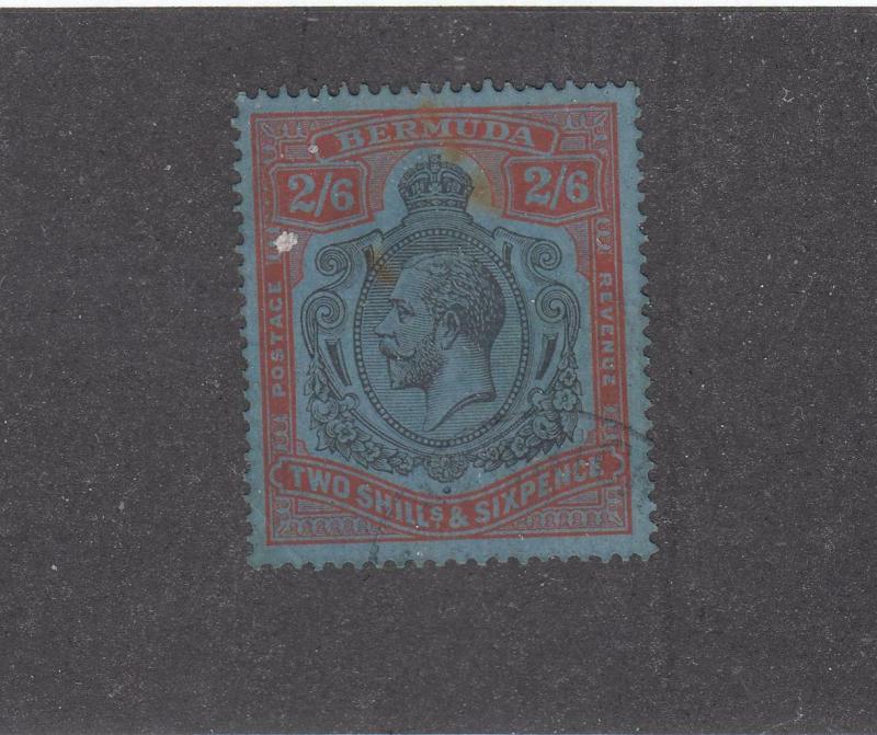 BERMUDA # 95 VF-EXTREMELY LIGHT USED KGV 2/6d CAT VALUE $125