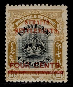 MALAYSIA - Straits Settlements EDVII SG146, 4c on 18c black & pale brown, M MINT