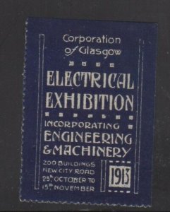 Scotland - 1913 Glasgow Electrical Exposition Advertising Stamp - MH OG 