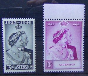 Ascension 1948 Royal Silver Wedding set MNH