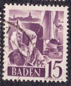 Germany -French Occupation Baden 1947 -  5n5 Used