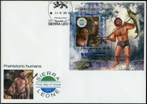 SIERRA LEONE 2019 PREHISTORIC HUMANS SOUVENIR SHEET FIRST DAY COVER 