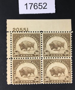 MOMEN: US STAMPS # 700 MINT OG NH VF PLATE BLOCK $95 LOT #17652