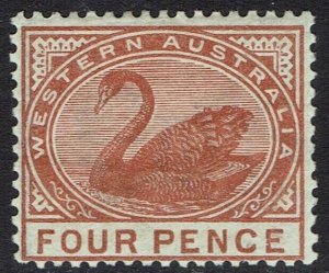 WESTERN AUSTRALIA 1885 SWAN 4D WMK CROWN CA