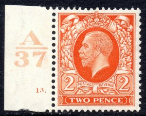 1934 Sg 442c 2d Orange With listed variety  retouched leaves  row 18/1 MM