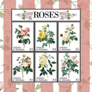 Antigua & Barbuda 2019 - Roses Sheet of 6 - Scott #3552 MNH