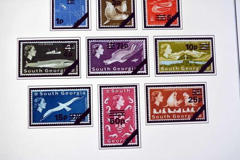 COLOR PRINTED SOUTH GEORGIA & S.S.I. 1963-2020 STAMP ALBUM PAGES (87 ill. pages)