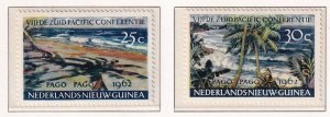 Netherlands New Guinea #46-47 MNH 1962  South Pacific conference tropical beach