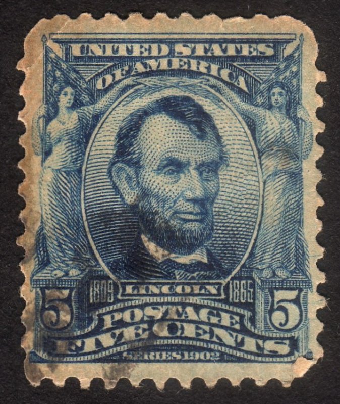 1903, US 5c, Lincoln, Used, Sc 304