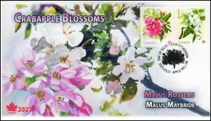 CA21-015, 2021, Crabapple Blossoms, First Day of Issue, Pictorial Postmark,