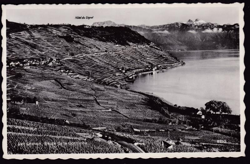 Switzerland 1952 Tourist Mail Real Photo View Card Lac Leman, Route  Corniche